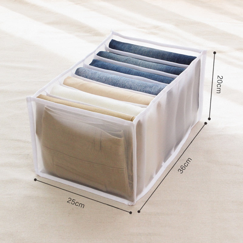 Closet Storage Organizers For Clothes Jeans Compartment Storage Items Bags Boxes Case Wardrobe Organizer Pants Drawer Divider