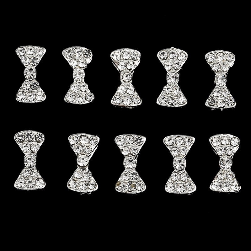 10 Pcs High Quality Glitter Full Drill Mouse Nial Art Decorations Alloy Rhinestones 3d Nail Jewelry Charms For Nails