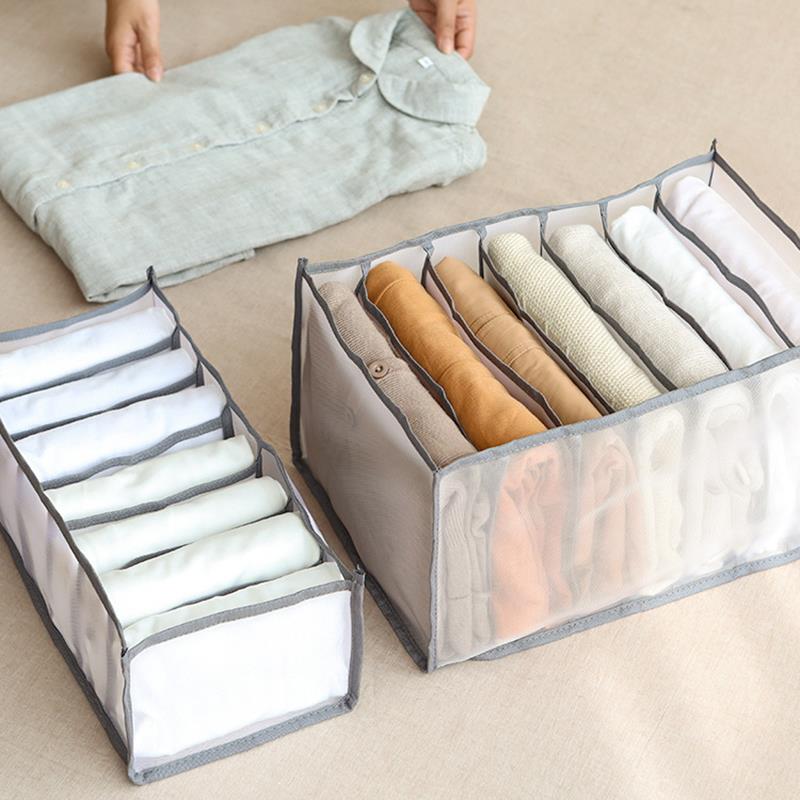 Closet Storage Organizers For Clothes Jeans Compartment Storage Items Bags Boxes Case Wardrobe Organizer Pants Drawer Divider