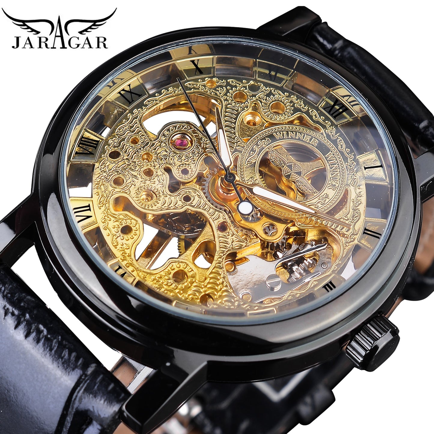 Transparent Golden Case Luxury Men's Watch