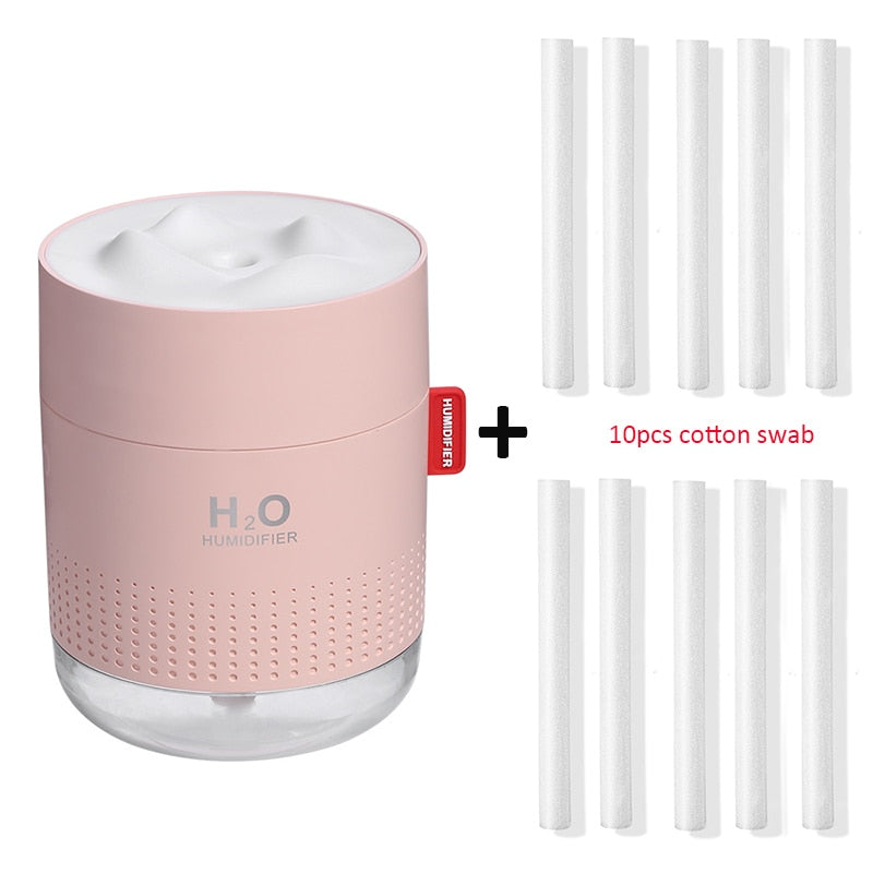 White Snow Mountain Humidifier 500ML Ultrasonic USB Aroma Air Diffuser Soothing Light Aromatherapy Humidificador Home Difusor