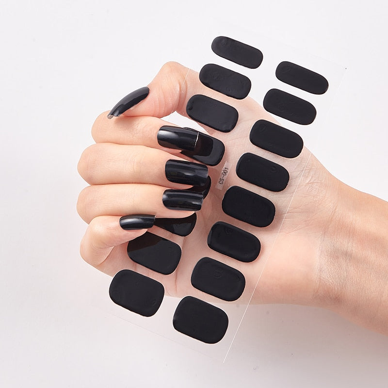 16 Tips/Sheet Nailart Nailart Sticker Nail Tips Manicure Decoracion Fashion Nail Polish Self Adhesive Nail Sticker Creative