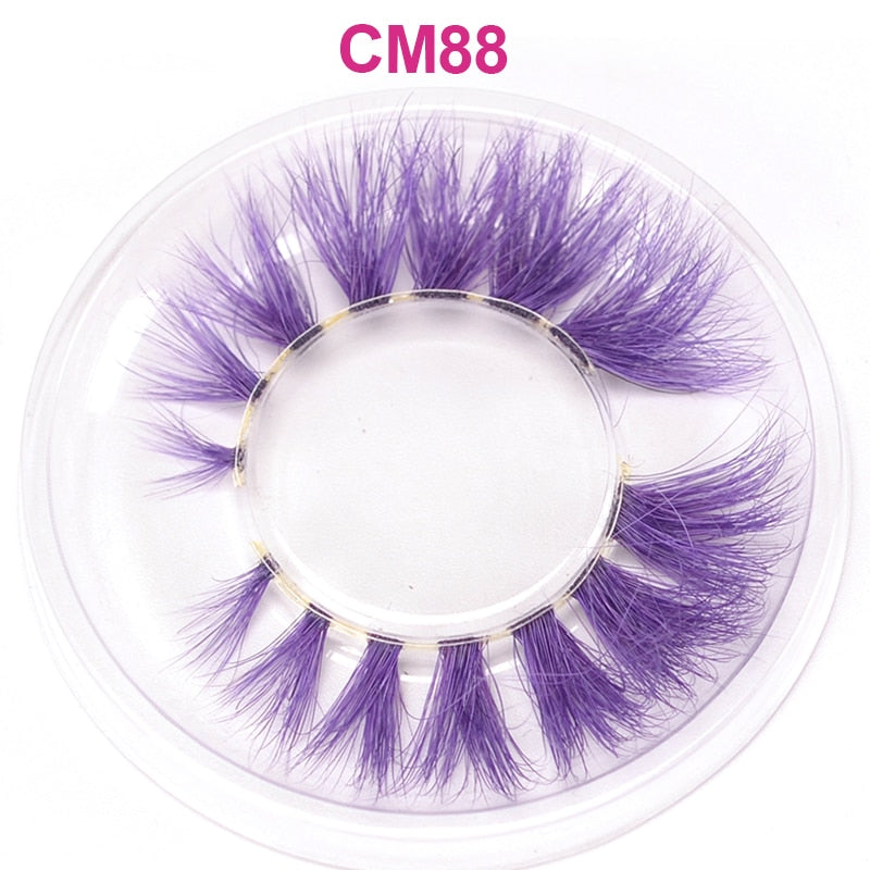 OKAYLASH 3D 6D False Colored Eyelashes Natural Real Mink fluffy Style  Eye lash Extension Makeup Cosplay Colorful Eyelash