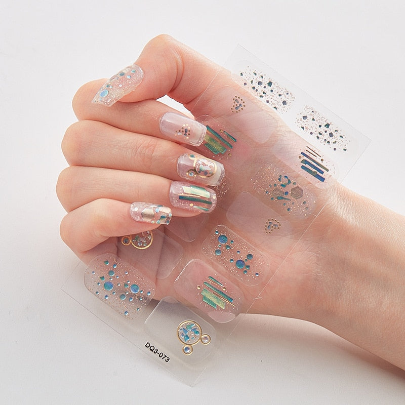 Four Sorts 0f Nail Stickers Nails Art Decoration Manicure Shiny Nail Decoration Decals Plain Stickers Nail Accesoires Women