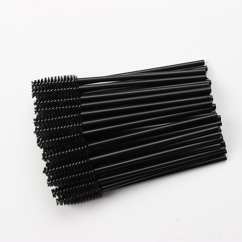 50pcs Eyelash Brushes Eyebrow Microbrush For Mascara Wand Soft Head Eyelashes Cosmetics Applicator Lash Extension Makeup Brushes