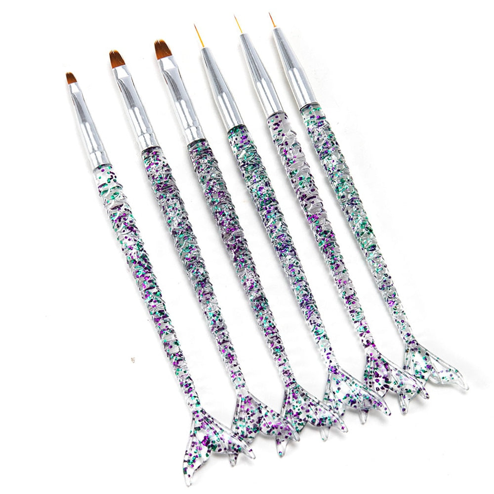 5 Pcs/Sets Nail Art Pen 2 In 1 Double Ends Dotting Drawing Painting UV Gel Liner Polish Brush Set Nail Art Dotting Tools