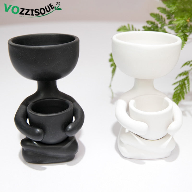 Creative Cute Imitation Humanoid Ceramic Vase Home Decoration