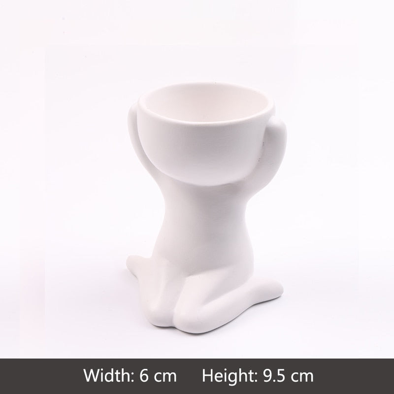 Creative Cute Imitation Humanoid Ceramic Vase Home Decoration