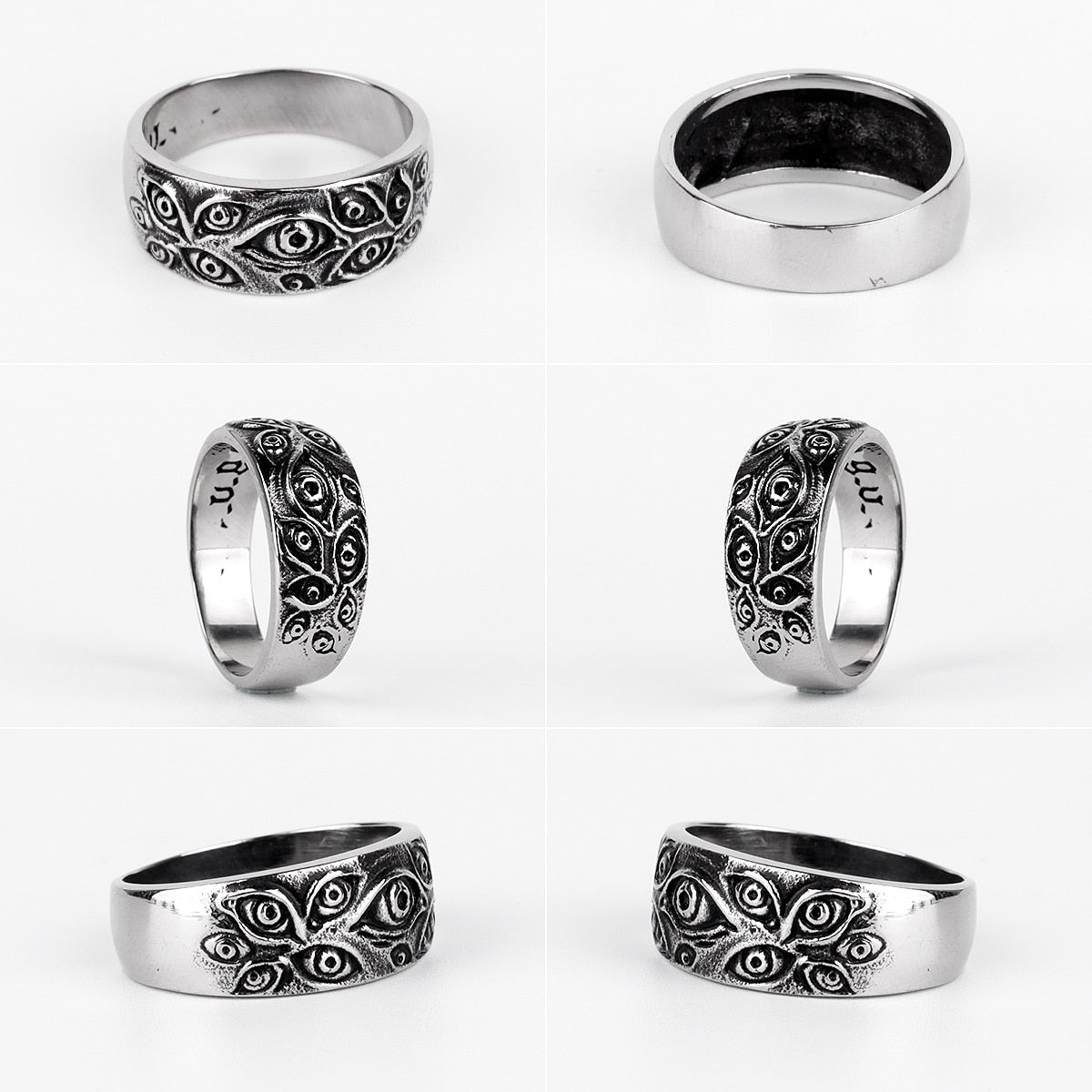 Stainless Steel Man Men Rings Punk Rock Hip Hop Demon Devil's Eyes Unique Personality for Biker Male Boy Fashion Jewelry Gift