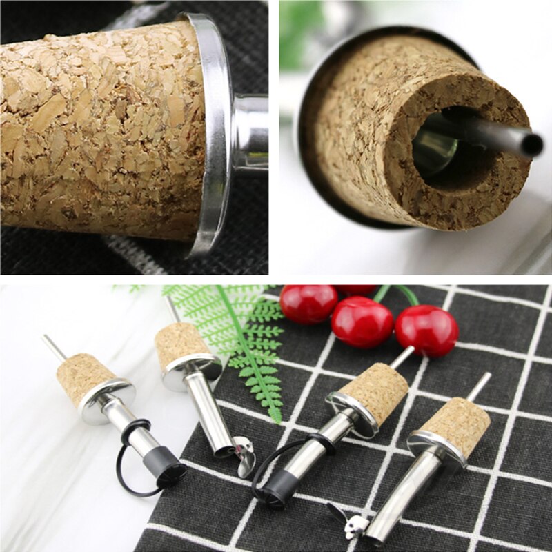 Wooden Cork Red Wine Pourer Oil Champagne Beer Bottle Stopper Plug Wine-tasting Tools Pourers Wedding Birthday Party Supplies