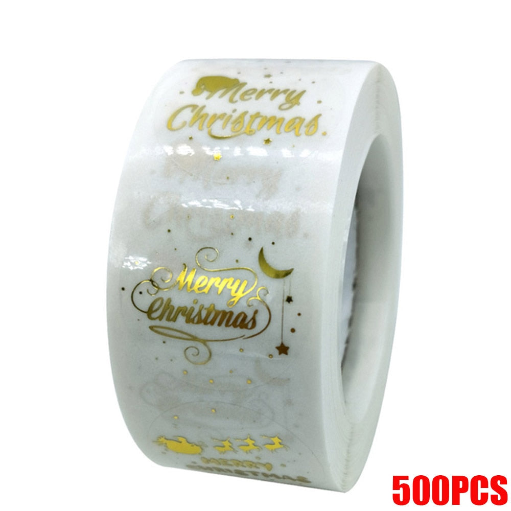 50-500pcs Labels 1inch Clear Gold Foil Thank You Stickers For Wedding Pretty Gift Cards Envelope Sealing Label Stickers