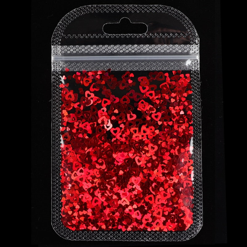 Holographic Red Butterfly Nail Art Glitter Sequins Decoration 3D Laser Sheet Manicure Charms Parts For Nail Design Accessories