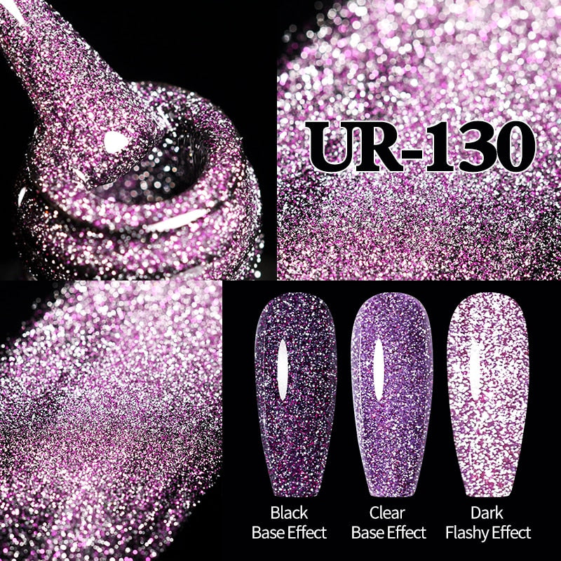 UR SUGAR Sparkling Gel Nail Polish Reflective Glitter Nail Gel Semi Permanent Nail Art Varnish For Manicures Need Base Top Coat