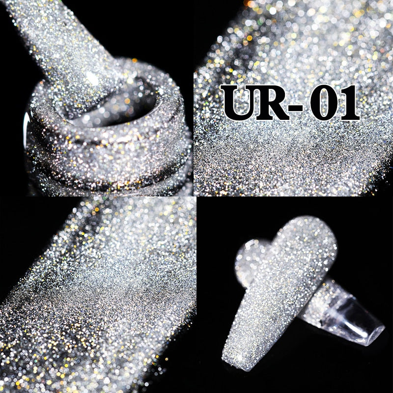 UR SUGAR Sparkling Gel Nail Polish Reflective Glitter Nail Gel Semi Permanent Nail Art Varnish For Manicures Need Base Top Coat