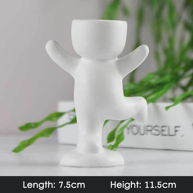 Creative Cute Imitation Humanoid Ceramic Vase Home Decoration