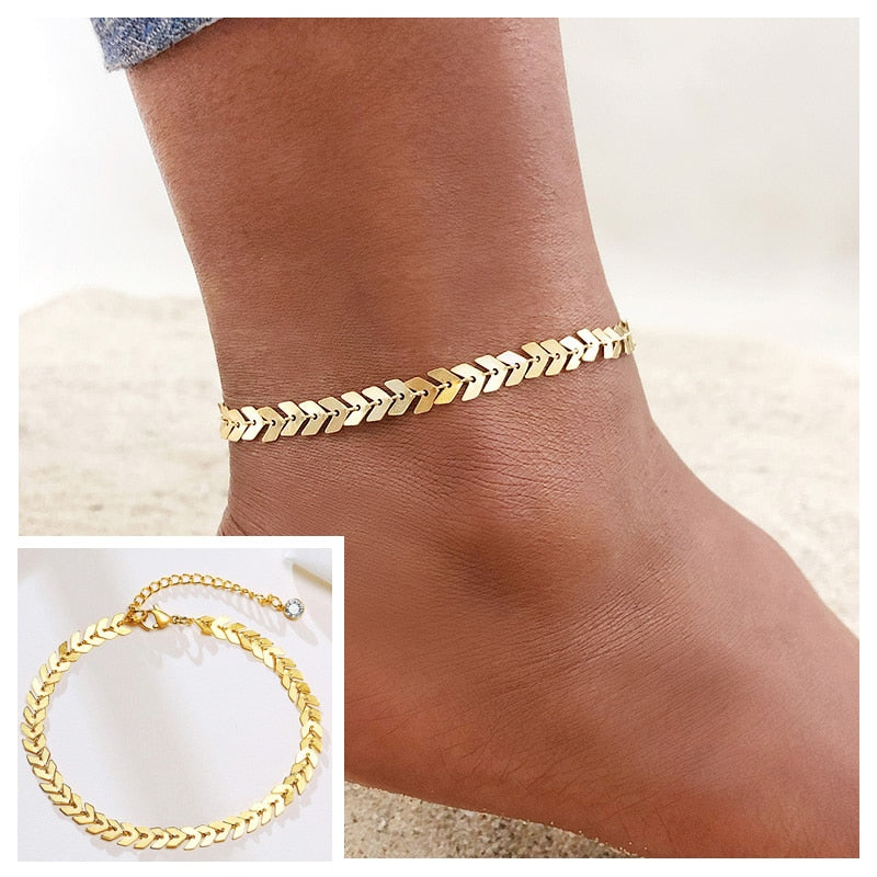 Snake Chain Anklet for Women Girls Adjustable Summer Beach Chain Anklet Bracelet Mother&#39;s Day Gifts Stainless Steel Not Allergic