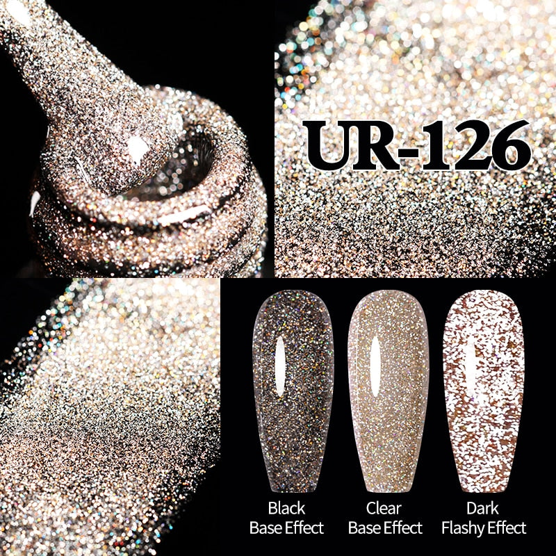 UR SUGAR Sparkling Gel Nail Polish Reflective Glitter Nail Gel Semi Permanent Nail Art Varnish For Manicures Need Base Top Coat