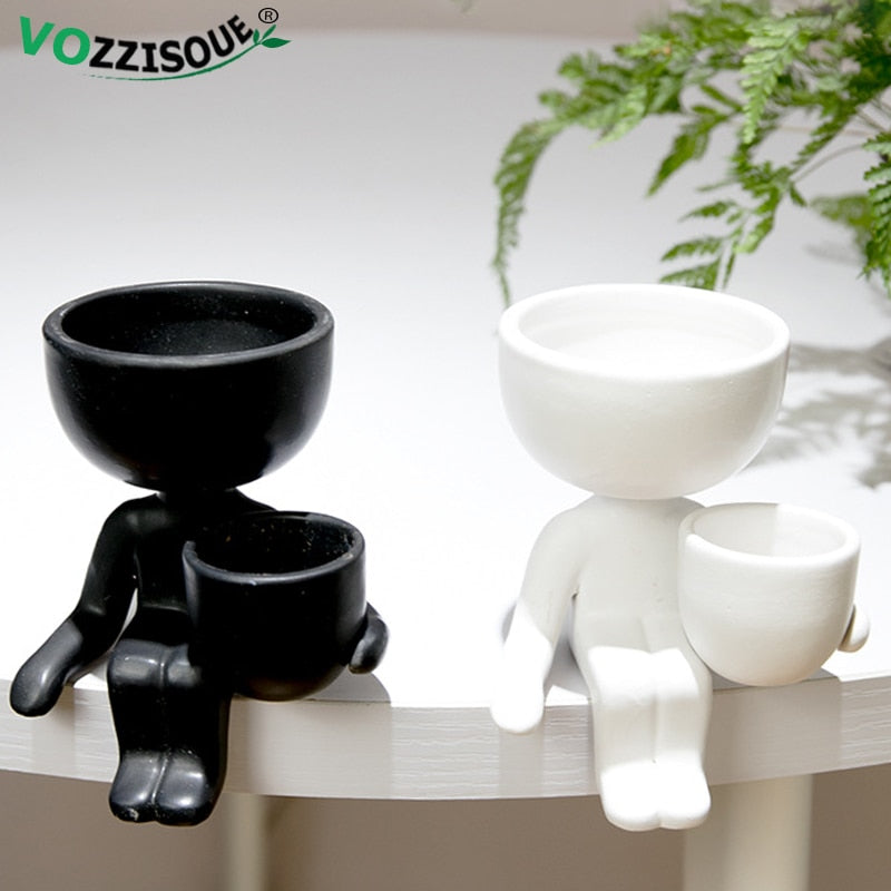 Creative Cute Imitation Humanoid Ceramic Vase Home Decoration