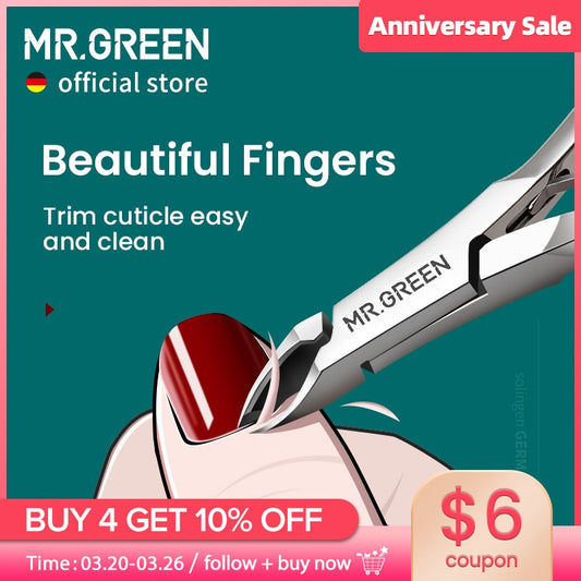 MR.GREEN Cuticle Nippers Nail Manicure Cuticle Scissors Clippers Trimmer Dead Skin Remover Pedicure Stainless Steel Cutters Tool