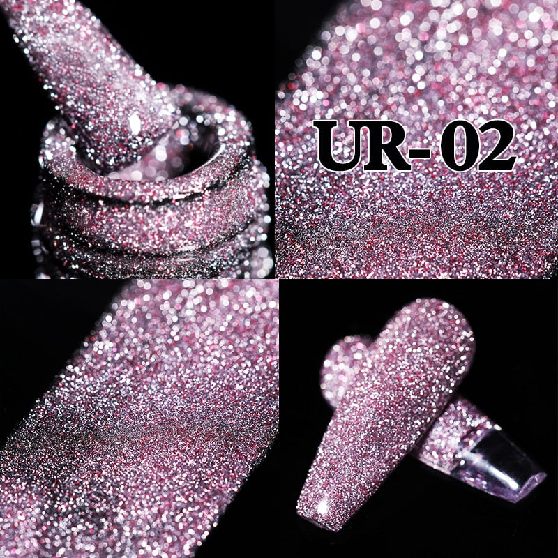 UR SUGAR Sparkling Gel Nail Polish Reflective Glitter Nail Gel Semi Permanent Nail Art Varnish For Manicures Need Base Top Coat