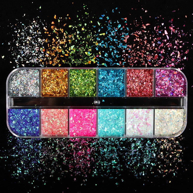 Holographic Glitter Letter Shape Resin Filling Sequins Paillette Jewelry Epoxy DIY Resin Mold Decoration Nail Art Glitter Flakes