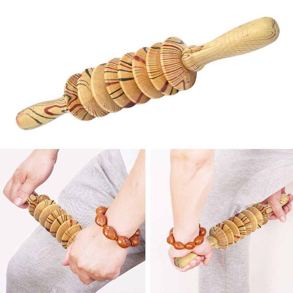 BYEPAIN Wooden Exercise Roller Sport Injury Gym Body Leg Trigger Point Muscle Roller Sticks Massager Health Care