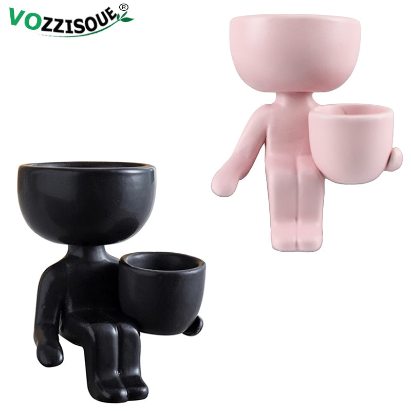 Creative Cute Imitation Humanoid Ceramic Vase Home Decoration