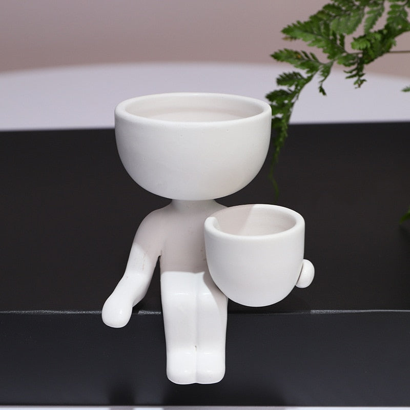 Creative Cute Imitation Humanoid Ceramic Vase Home Decoration