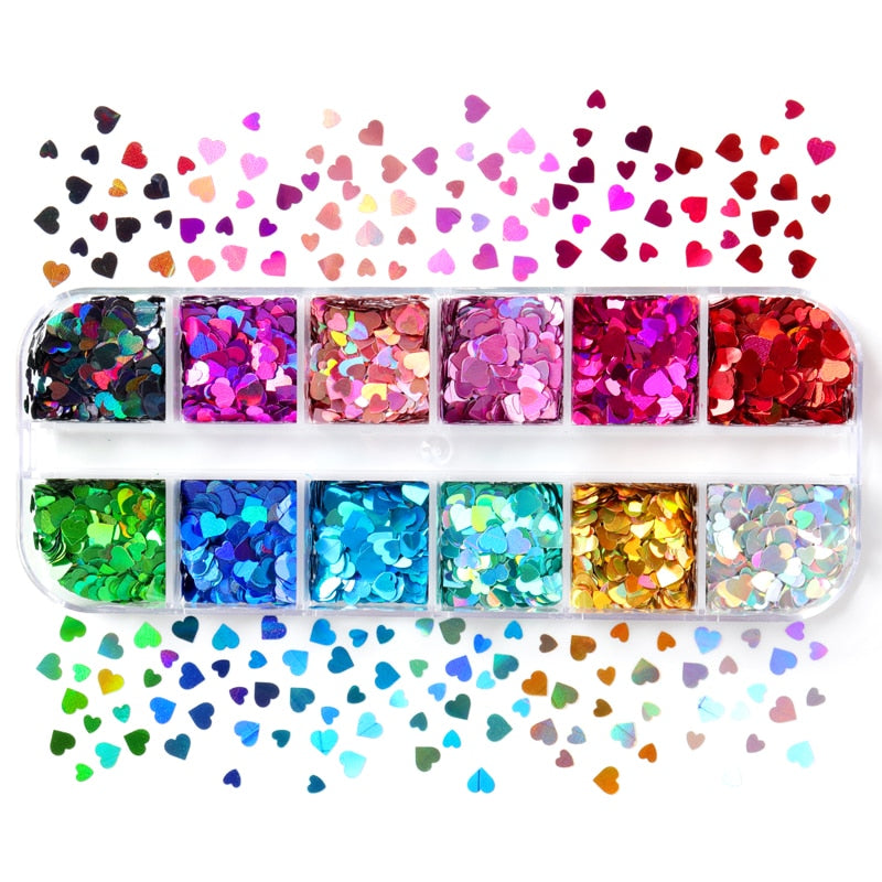 Holographic Glitter Letter Shape Resin Filling Sequins Paillette Jewelry Epoxy DIY Resin Mold Decoration Nail Art Glitter Flakes