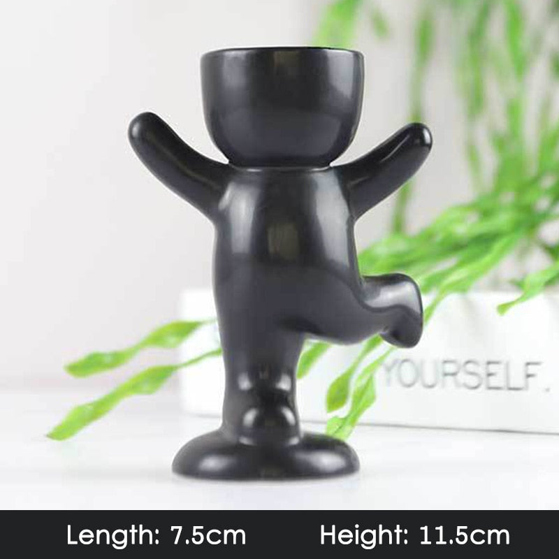 Creative Cute Imitation Humanoid Ceramic Vase Home Decoration