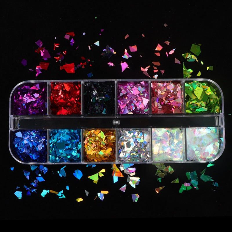 Holographic Glitter Letter Shape Resin Filling Sequins Paillette Jewelry Epoxy DIY Resin Mold Decoration Nail Art Glitter Flakes