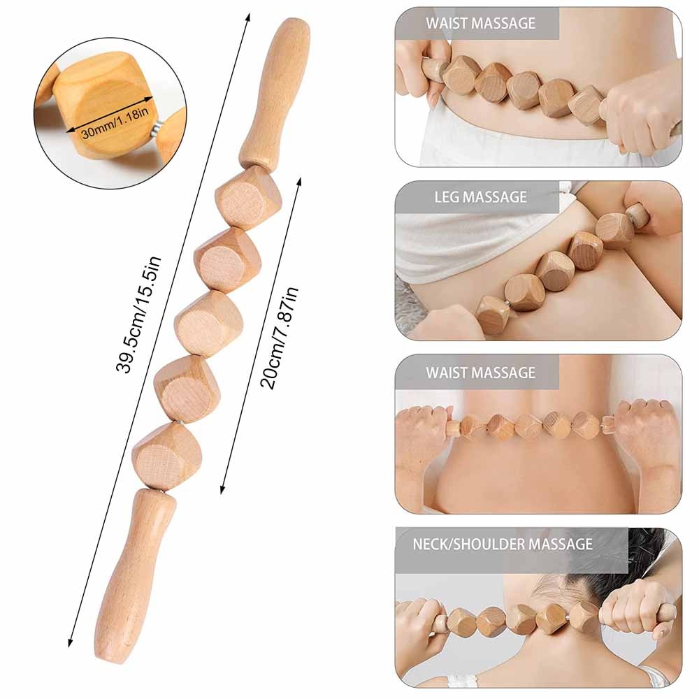 BYEPAIN Wooden Exercise Roller Sport Injury Gym Body Leg Trigger Point Muscle Roller Sticks Massager Health Care