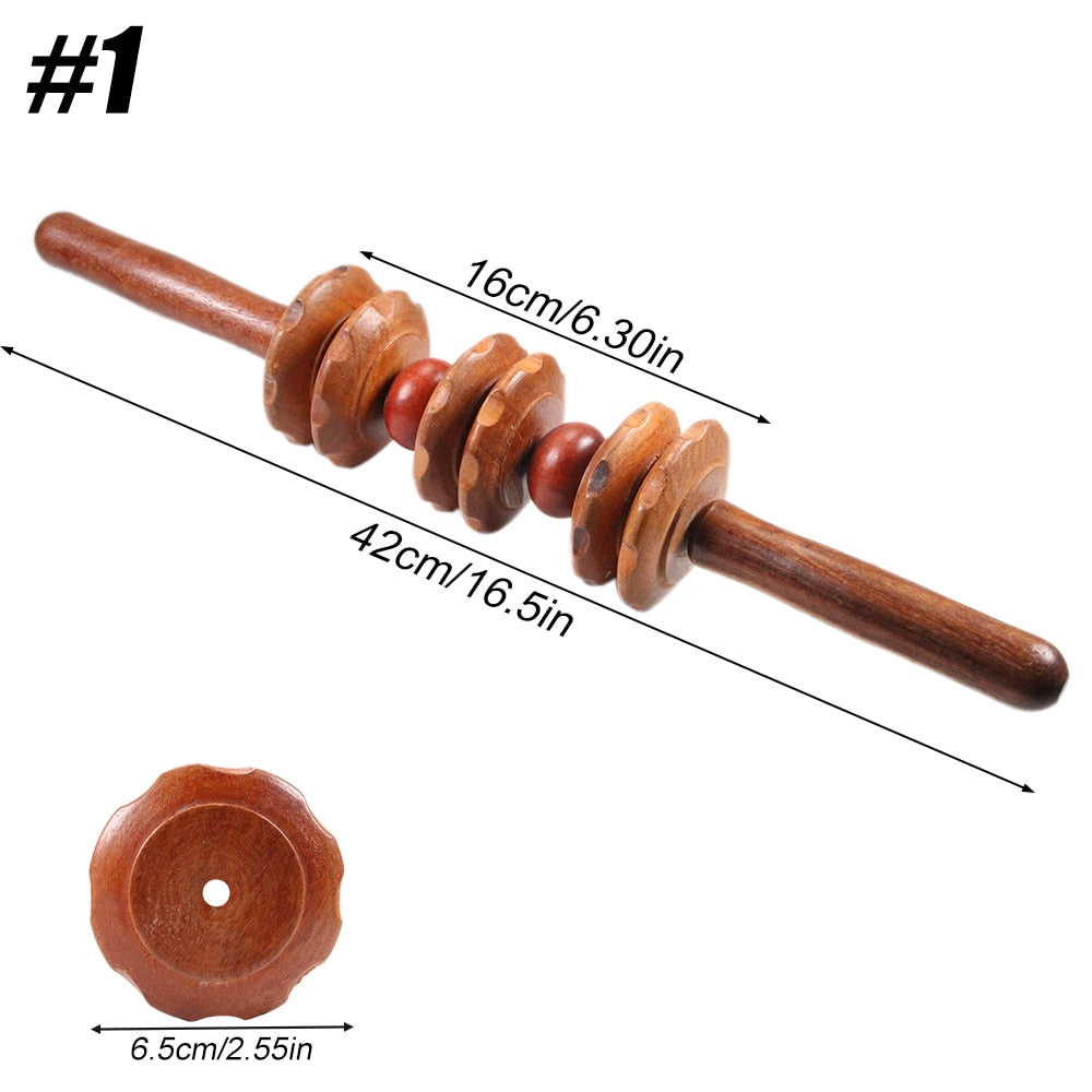 BYEPAIN Wooden Exercise Roller Sport Injury Gym Body Leg Trigger Point Muscle Roller Sticks Massager Health Care