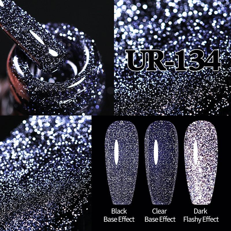 UR SUGAR Sparkling Gel Nail Polish Reflective Glitter Nail Gel Semi Permanent Nail Art Varnish For Manicures Need Base Top Coat