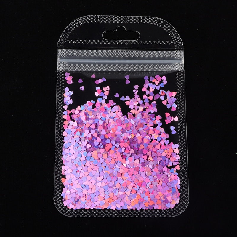 Holographic Red Butterfly Nail Art Glitter Sequins Decoration 3D Laser Sheet Manicure Charms Parts For Nail Design Accessories