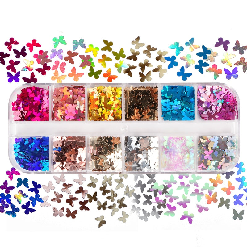 Holographic Glitter Letter Shape Resin Filling Sequins Paillette Jewelry Epoxy DIY Resin Mold Decoration Nail Art Glitter Flakes