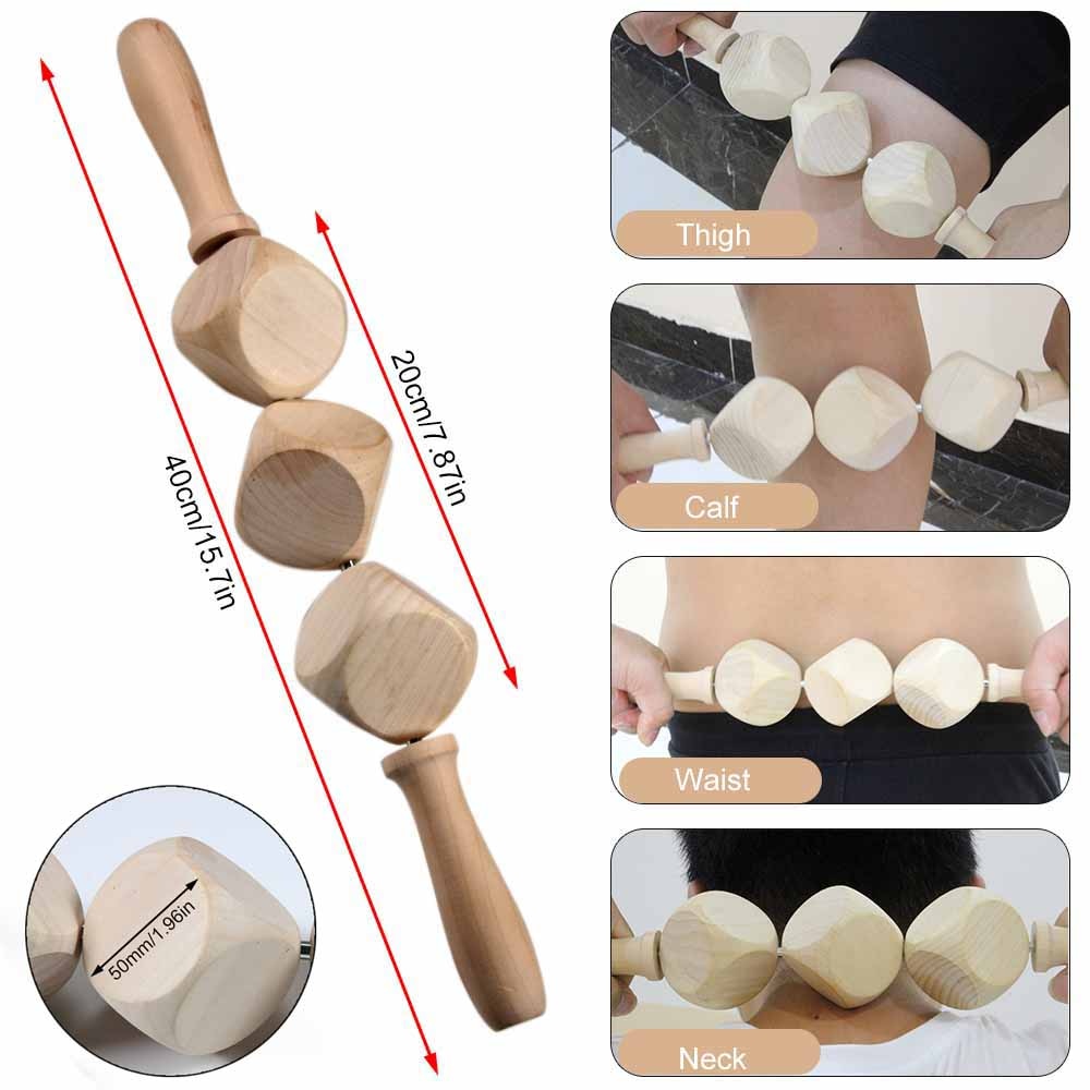 BYEPAIN Wooden Exercise Roller Sport Injury Gym Body Leg Trigger Point Muscle Roller Sticks Massager Health Care