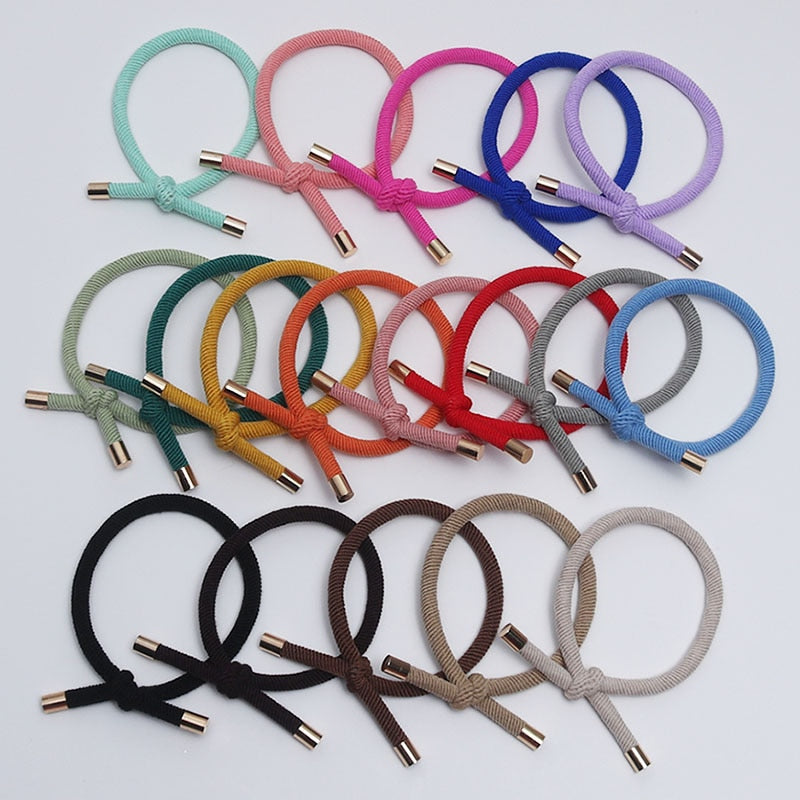 10PCS Women Elastic Hair Rubber Bands High Quality Girls Hair Bands Hair Scrunchies Gold Plated  Hair Accessories Hair Gum/Tie