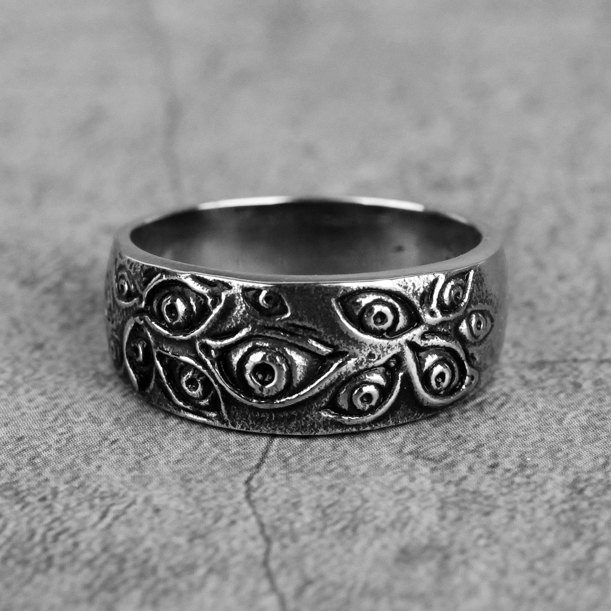 Stainless Steel Man Men Rings Punk Rock Hip Hop Demon Devil's Eyes Unique Personality for Biker Male Boy Fashion Jewelry Gift