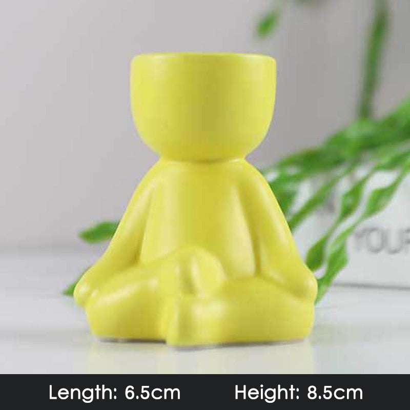 Creative Cute Imitation Humanoid Ceramic Vase Home Decoration