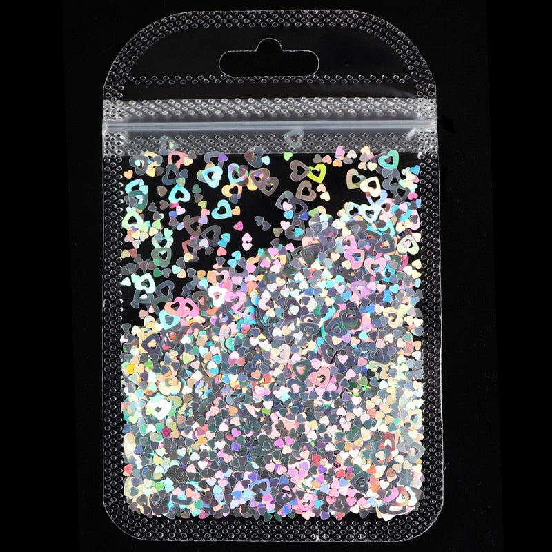 Holographic Red Butterfly Nail Art Glitter Sequins Decoration 3D Laser Sheet Manicure Charms Parts For Nail Design Accessories