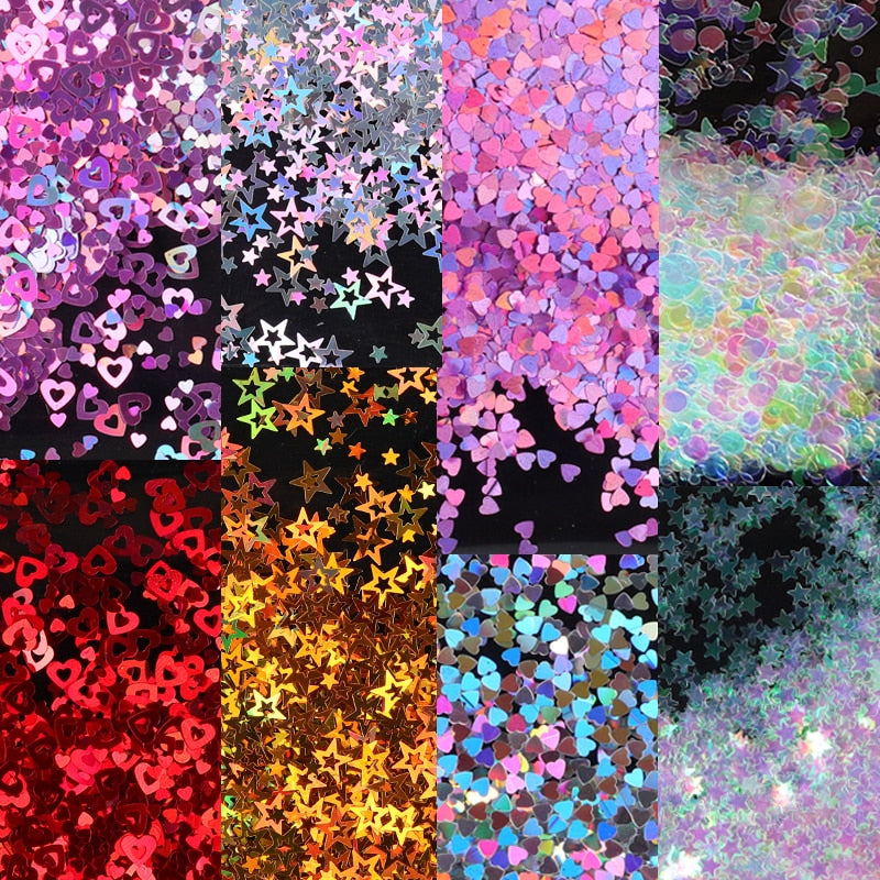 Holographic Red Butterfly Nail Art Glitter Sequins Decoration 3D Laser Sheet Manicure Charms Parts For Nail Design Accessories