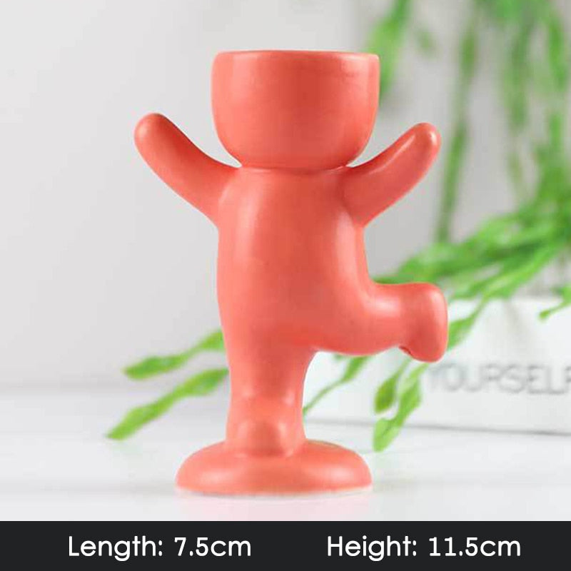 Creative Cute Imitation Humanoid Ceramic Vase Home Decoration