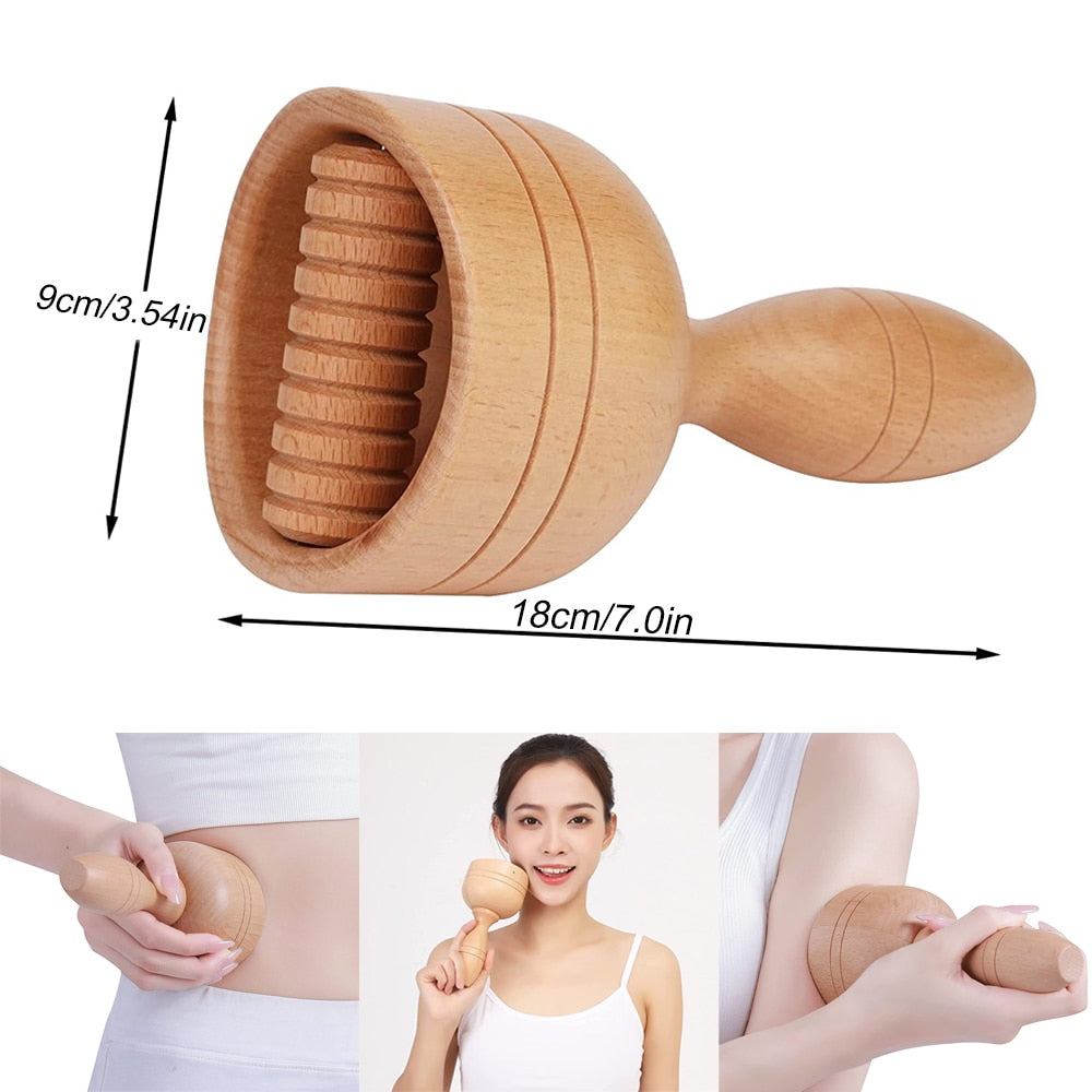 BYEPAIN Wooden Exercise Roller Sport Injury Gym Body Leg Trigger Point Muscle Roller Sticks Massager Health Care