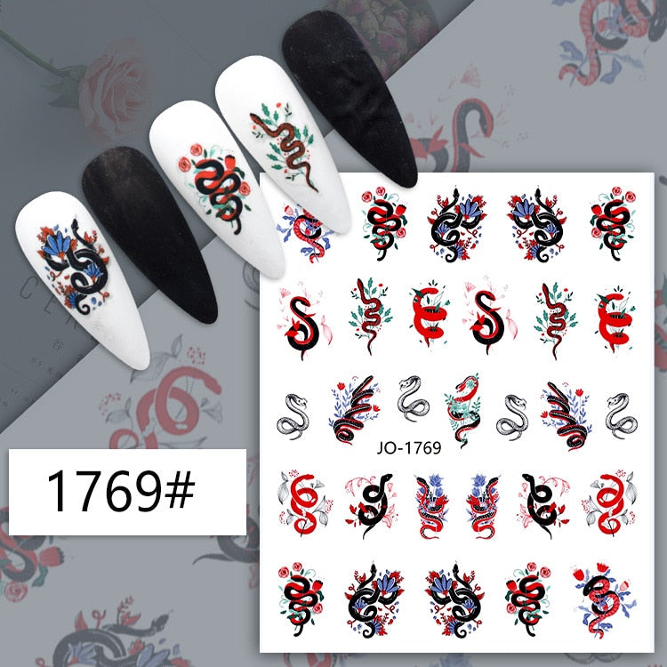 1PC Heart Love Design 3D Nail Sticker English Letter stickers Face Pattern Trasnfer Sliders Valentine&#39;s Day Nail Art Decoration