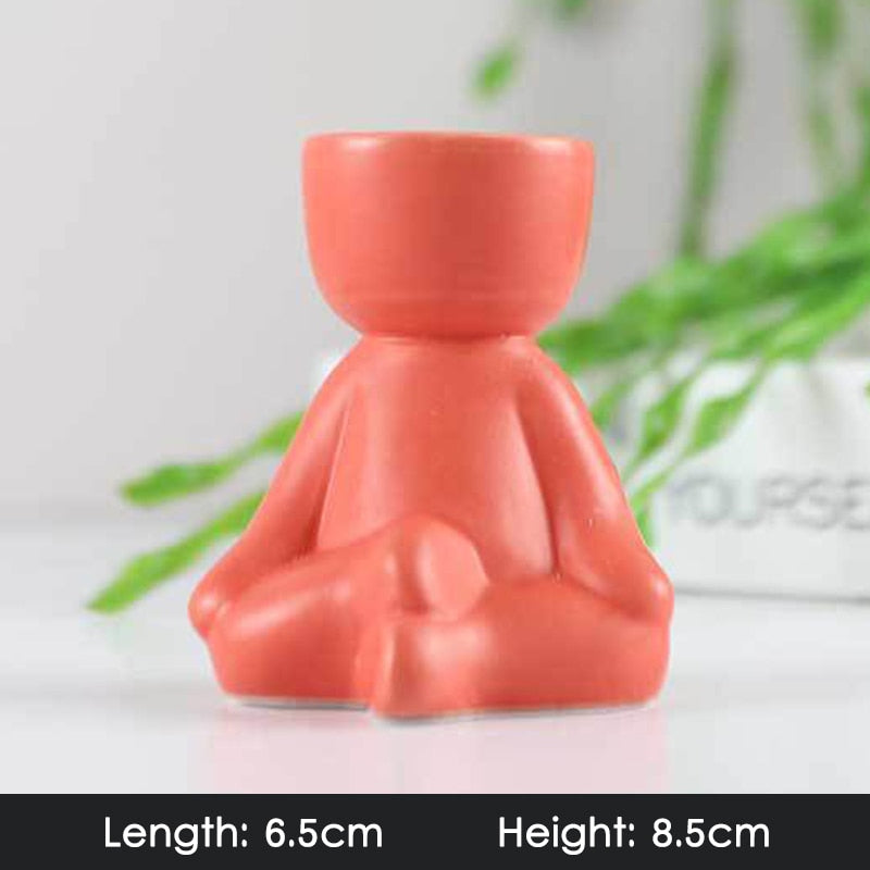 Creative Cute Imitation Humanoid Ceramic Vase Home Decoration