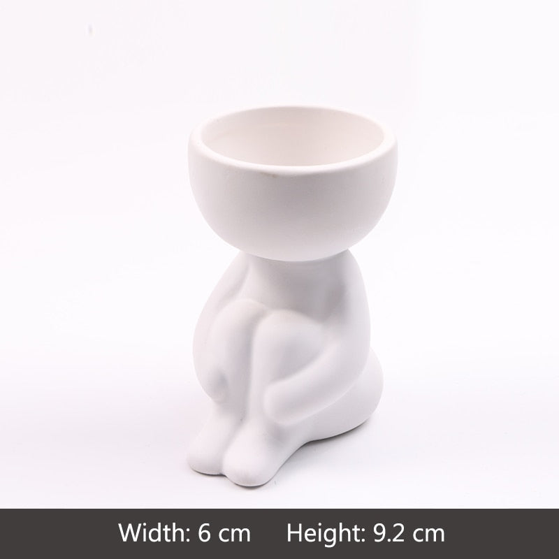 Creative Cute Imitation Humanoid Ceramic Vase Home Decoration