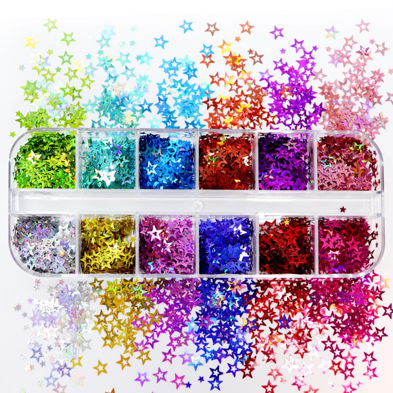 Holographic Glitter Letter Shape Resin Filling Sequins Paillette Jewelry Epoxy DIY Resin Mold Decoration Nail Art Glitter Flakes