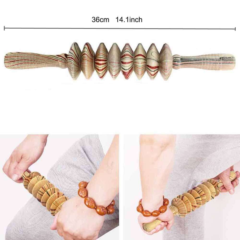 BYEPAIN Wooden Exercise Roller Sport Injury Gym Body Leg Trigger Point Muscle Roller Sticks Massager Health Care