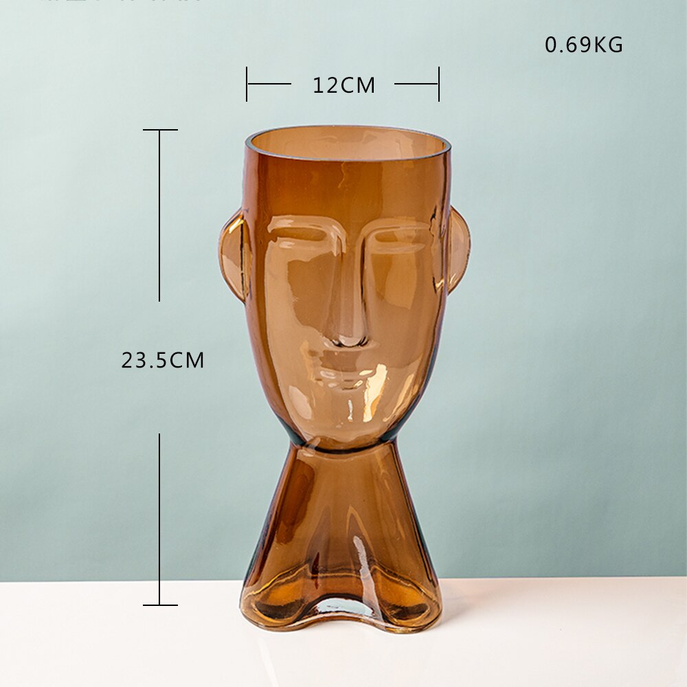 Abstract Human Face Glass Flower